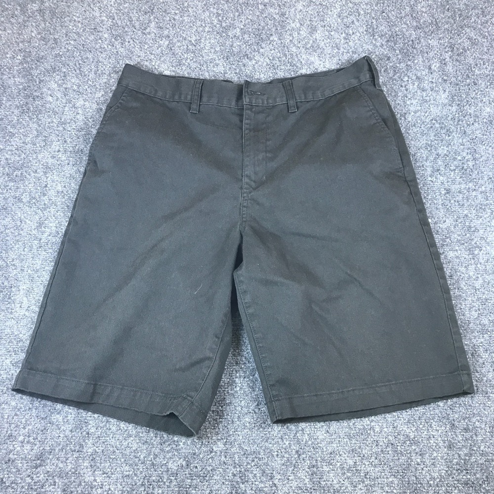 Rvca Americana Chino Shorts Mens 34‎ Black Cotton Flat Front Relaxed Fit Tennis